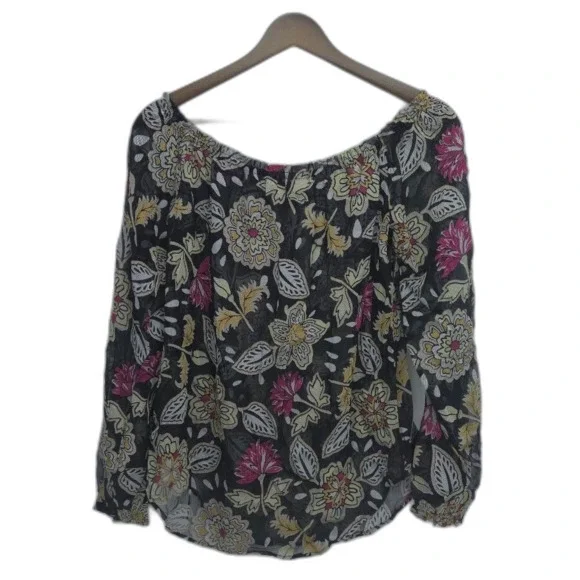 New Rag & Bone Womens Sierra Floral Print Sheer Blouse Silk Blend Size Small - Picture 2 of 4
